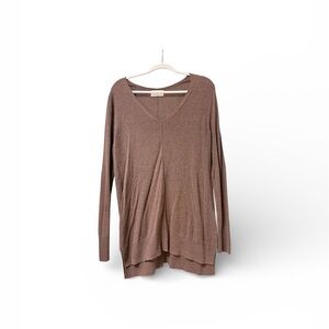 LIKE NEW Old Navy Women's V-Neck Tunic Brown Long Sleeved Sweater